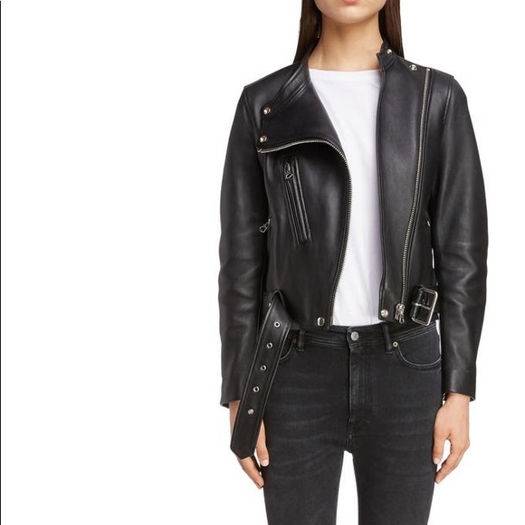 ACNE STUDIOS Lewis Asymmetric Leather Jacket In Black - Picture 7 of 14